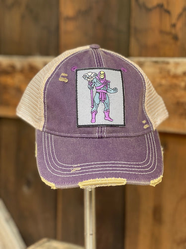 After School Hat- Distressed Purple Snapback